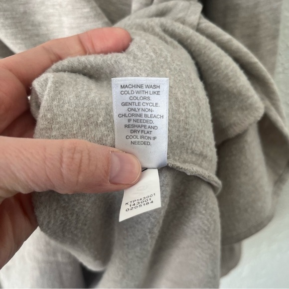 J. Jill Sweatshirt Women's Medium Cream Gray Cowl Neck Tunic Athleisure Cozy - Picture 7 of 8